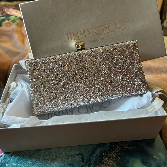 NWOT Jimmy Choo Clutch with Chain - Picture 1 of 7